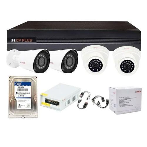 Cp Plus 5MP Dome Bullet HD CCTV Camera With 4CH DVR Kit Price in Hyderabad, telangana
